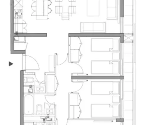 Departamento 3 Dormitorio 3 baños 107 m2 venta en providencia con bono pie