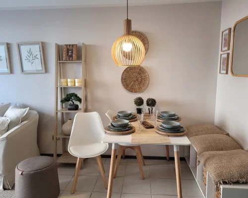 Living comedor con mesa a la medida