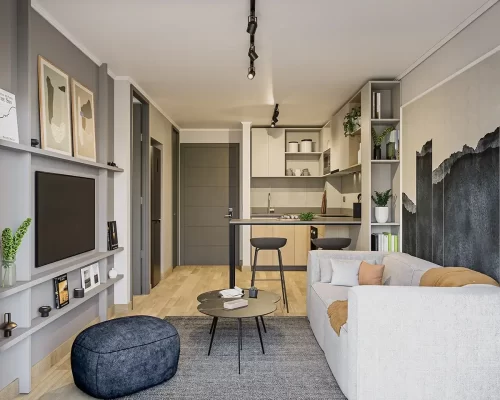 Living comedor proyecto entrega futura La Florida