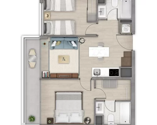 Departamento 2d2b 54 m2 entrega en La Florida inmediata bono pie