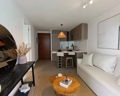 Living comedor vista entrada venta departamento venta Macul bono pie