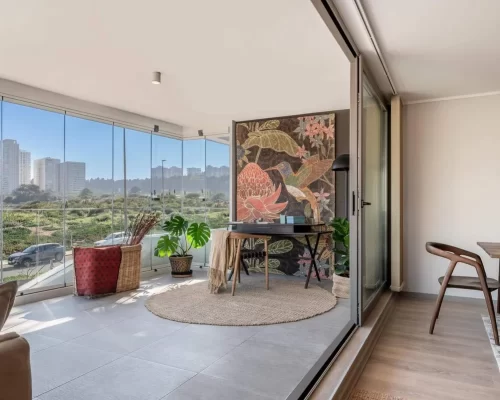 Terraza grndes espacios Departamento 3dormitorios 4 baños Reñaca venta con bono pie enttrega inmediata