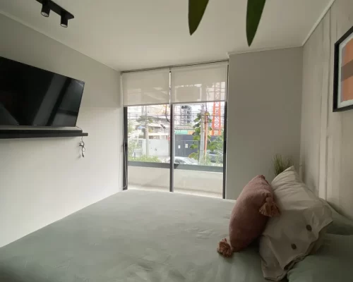 Dormitrorio cama 2 plazas venta departamento La Florida bono pie entrega inmediata