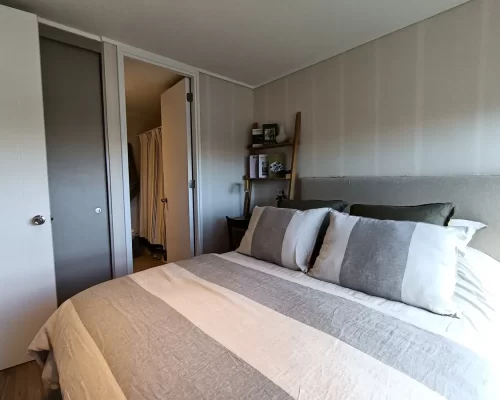 Dormitorio cama 2 plazas venta venta departamento bono pie La Florida metro Mirador
