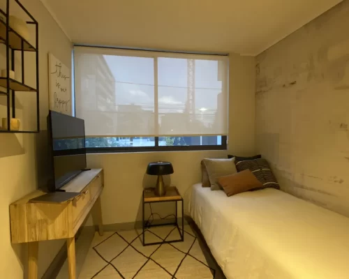 Segundo dormitorio Departamento 2d2b 54 m2 entrega en La Florida entrega inmediata bono pie 15%