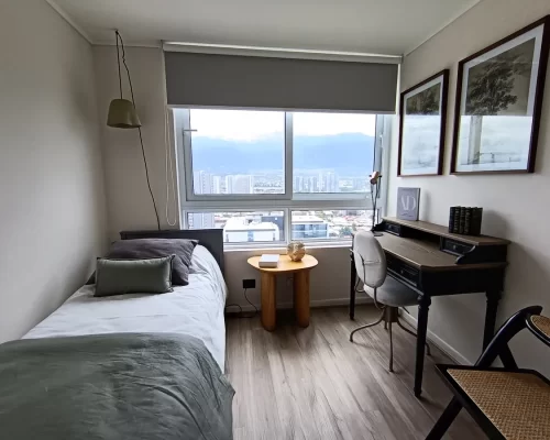 Segundo dormitorio venta departamento bono pie La Florida metro Mirador