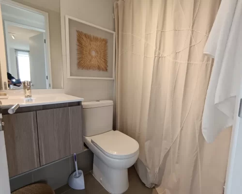Segundo baño departamento principal en venta en Macul con bono pie