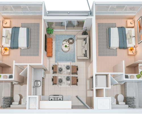 2 ) Planta Mariposa 44,54 m2 Apostol